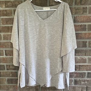 Elegant Gray V-Neck Tunic by Living Doll
